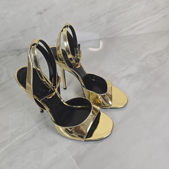 Versace Gold Safety Pin Heels - Picture 6 of 9